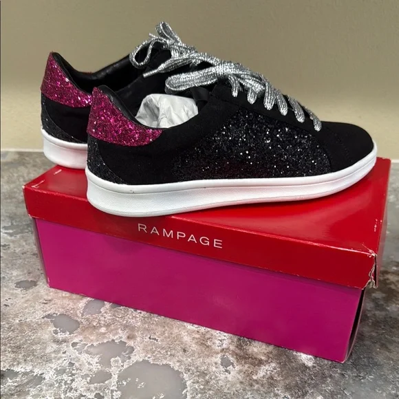 Rampage Black and Silver Sneakers Sleek Design - Picture 2 of 4